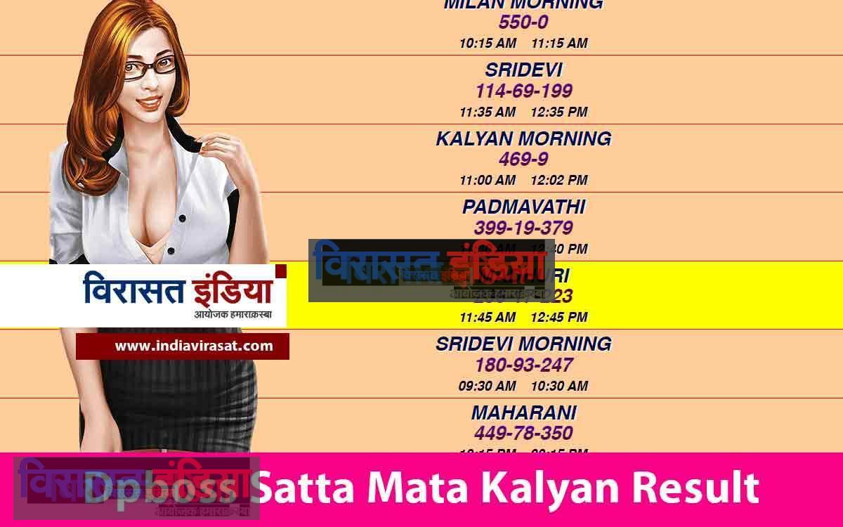 Dpboss Satta Mata Kalyan Result: 26 September हो गया ऐलान आज ये लोग बन गए करोड़पति